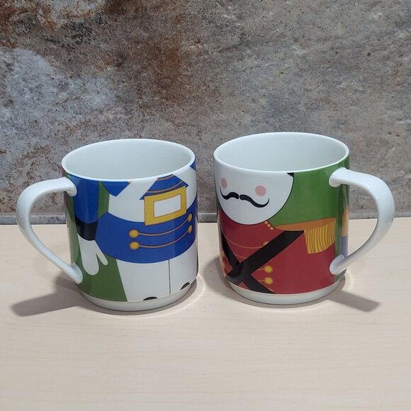 Maxwell & Williams Two Stackable Mugs Nutcracker Toy Soldier You're A Doll Coll - Picture 10 of 11
